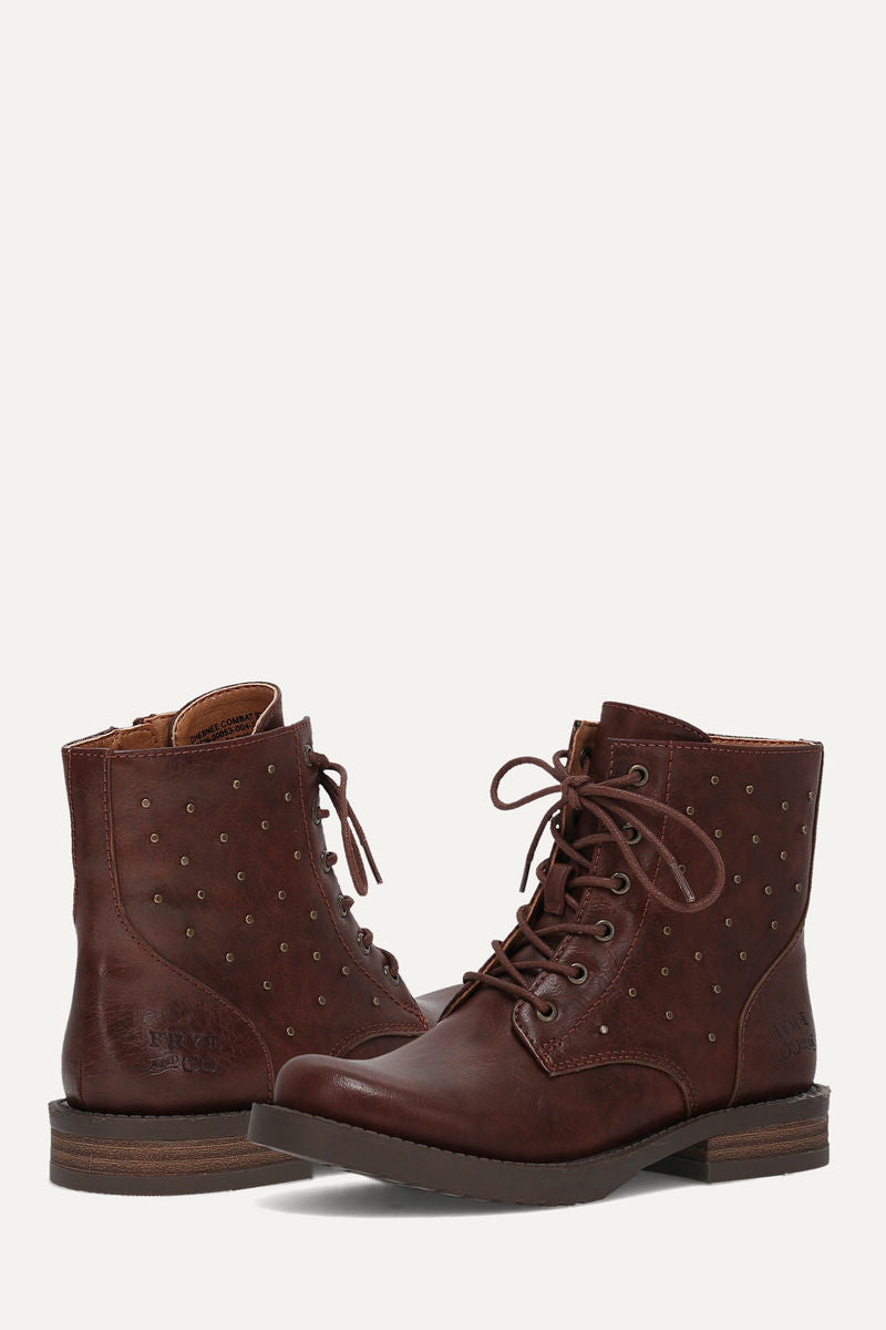 Chesnee Combat Studded Girls - Rich Brown - Pair