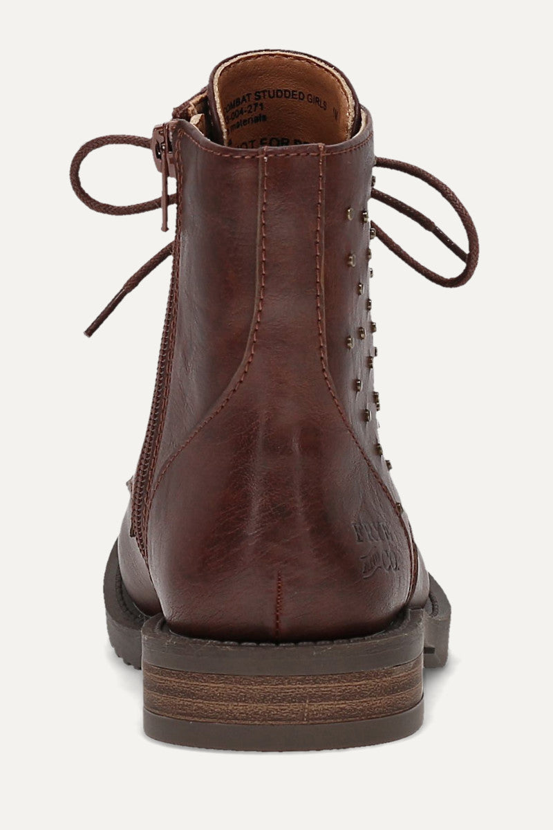 Chesnee Combat Studded Girls - Rich Brown - Back