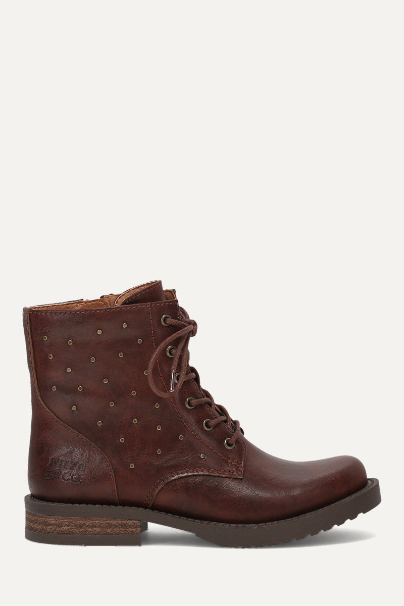 Chesnee Combat Studded Girls - Rich Brown - Outside