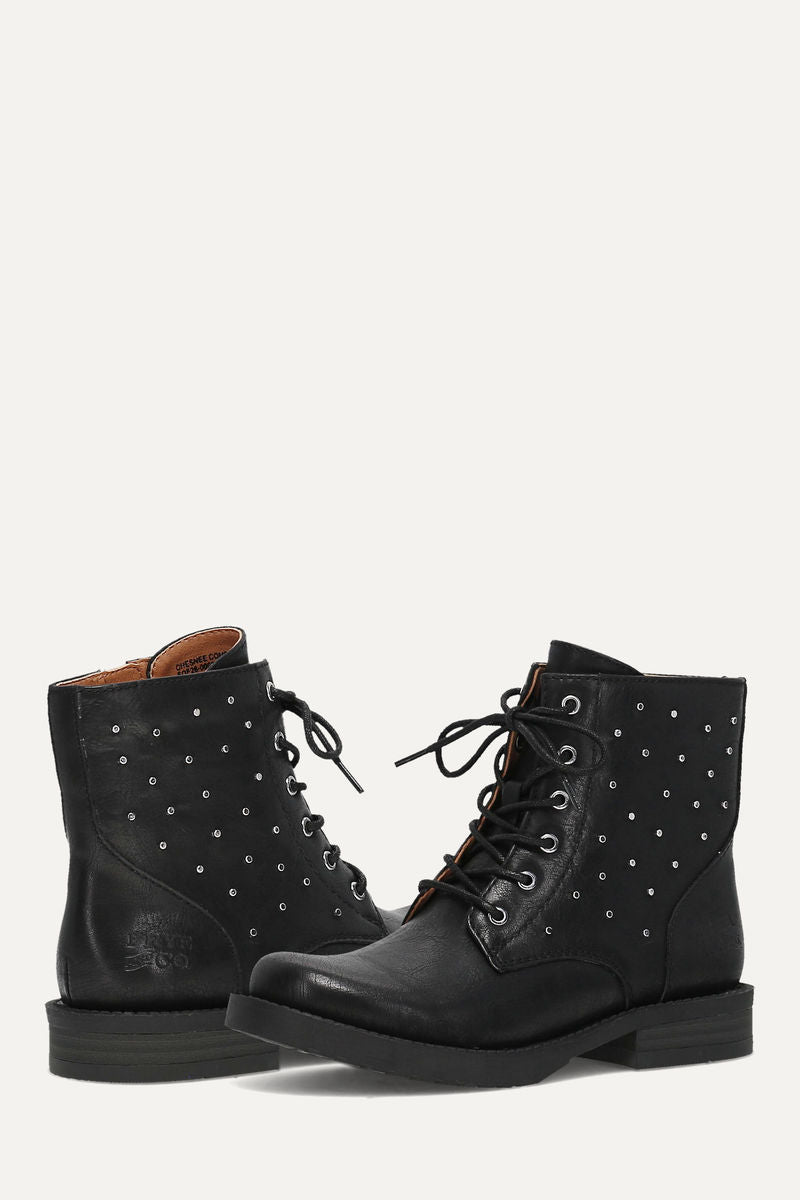 Chesnee Combat Studded Girls - Black - Pair