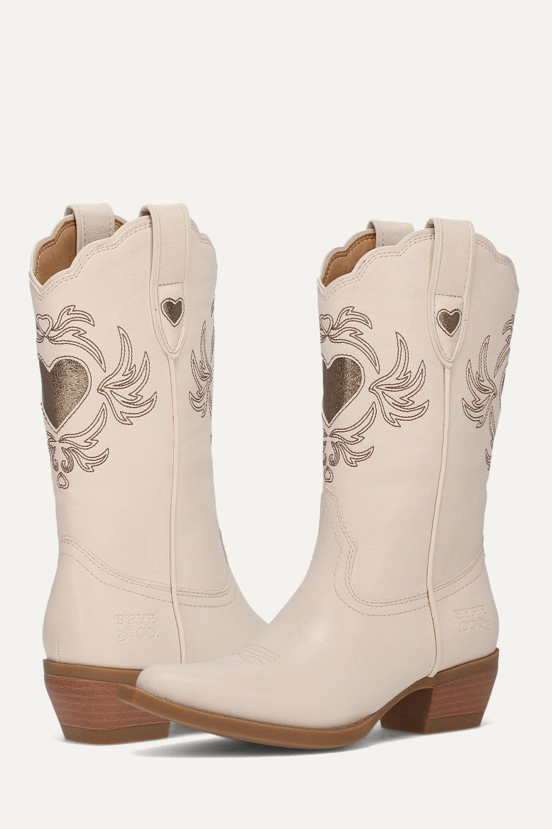 Iyla Heart Deco Girls - Off White - Pair