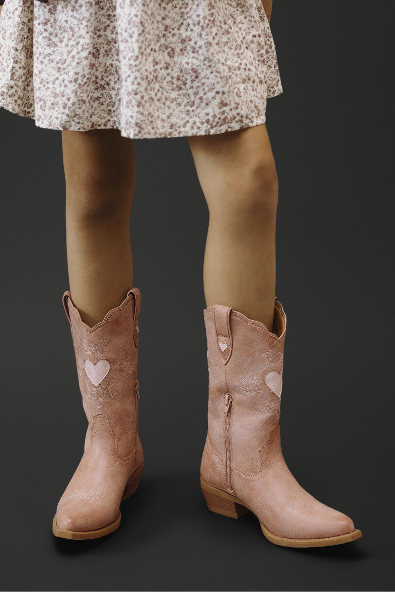 Iyla Heart Deco Girls - Dusty Rose - Outside