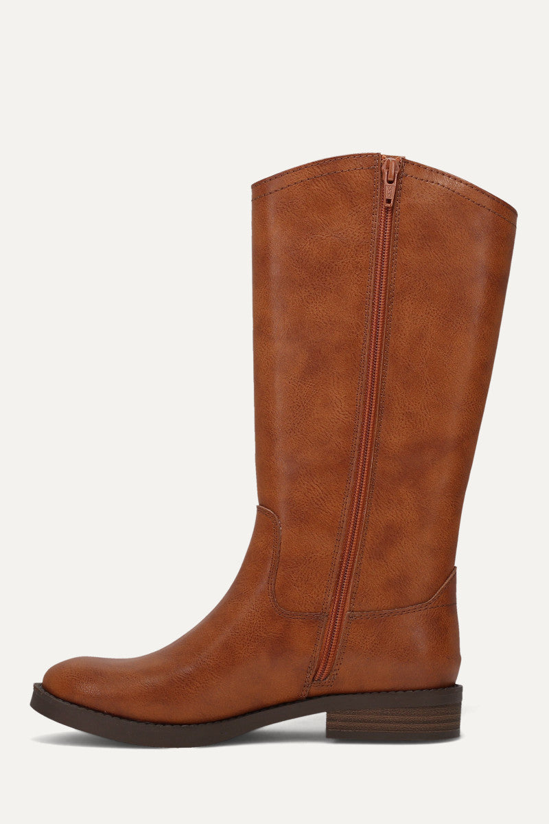 Kellie Button Riding Youth - Cognac - Inside