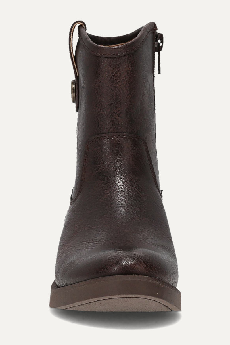 Kellie Button Short Youth - Dark Brown - Front
