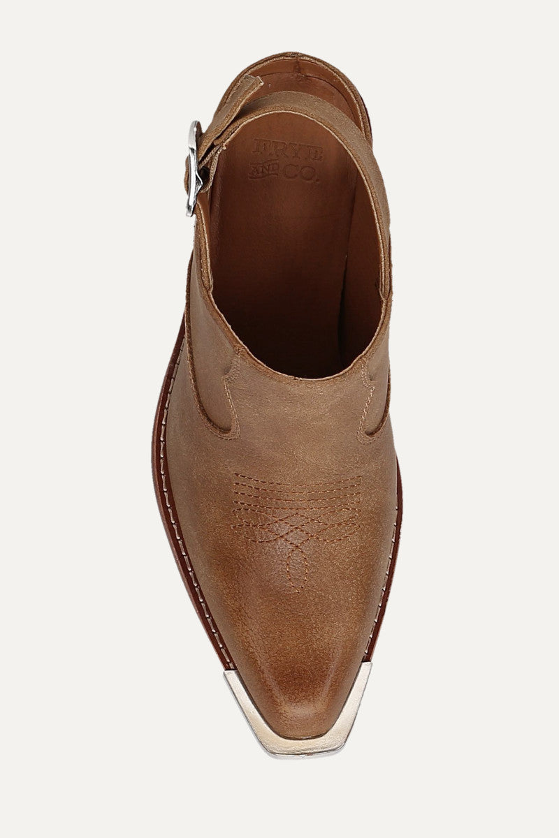 Ashlyn Backstrap Mule - Light Brown - Top Down