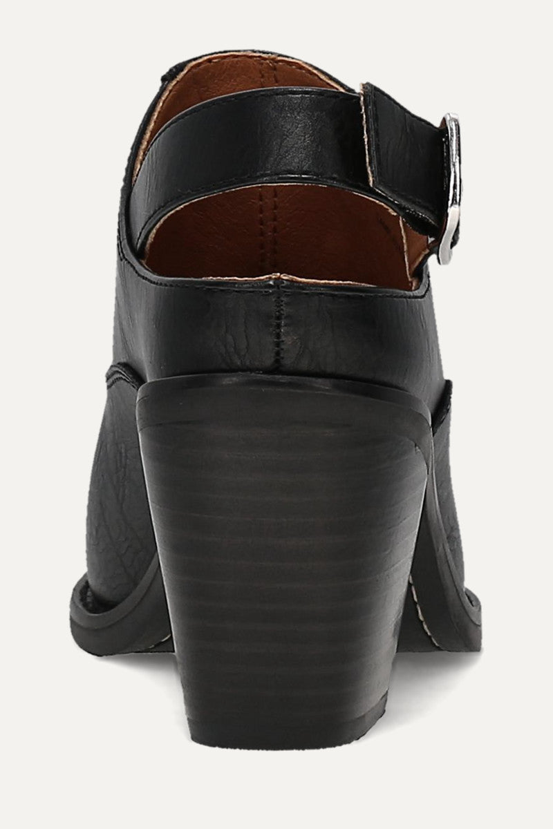 Ashlyn Backstrap Mule - Black - Back