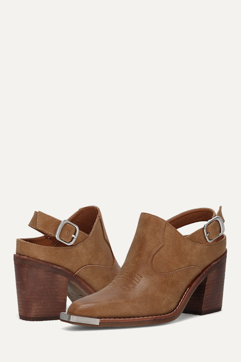 Ashlyn Backstrap Mule - Light Brown - Pair