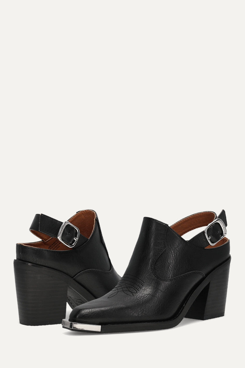 Ashlyn Backstrap Mule - Black - Pair