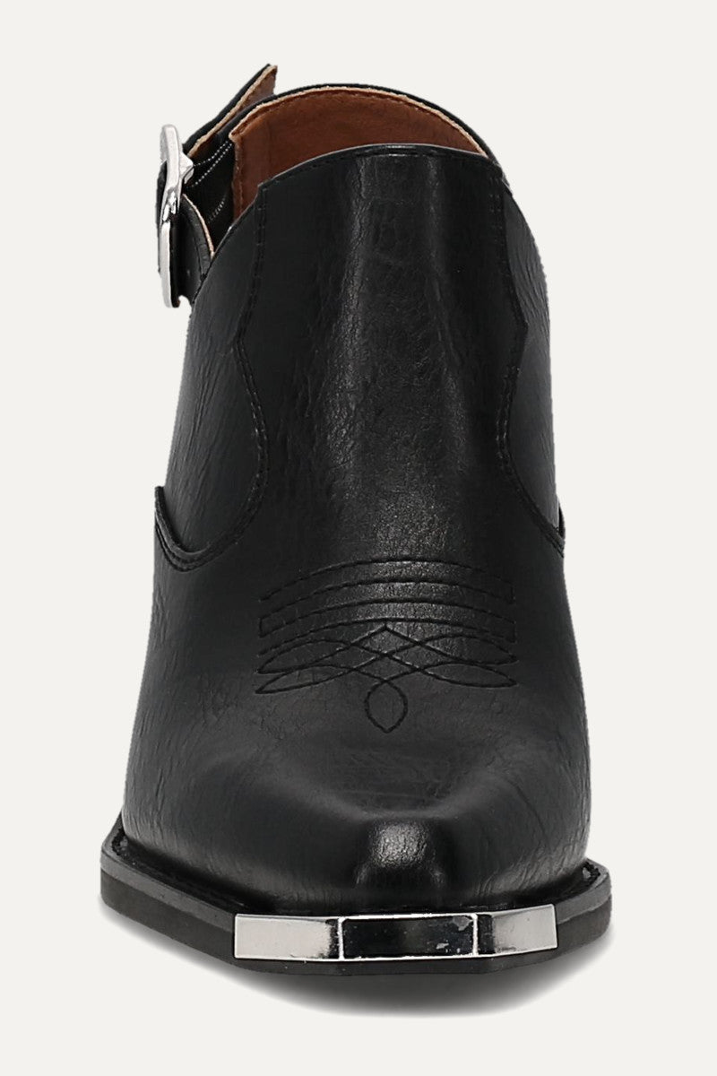 Ashlyn Backstrap Mule - Black - Front