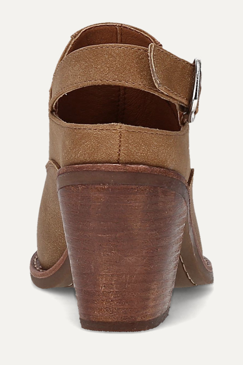 Ashlyn Backstrap Mule - Light Brown - Back