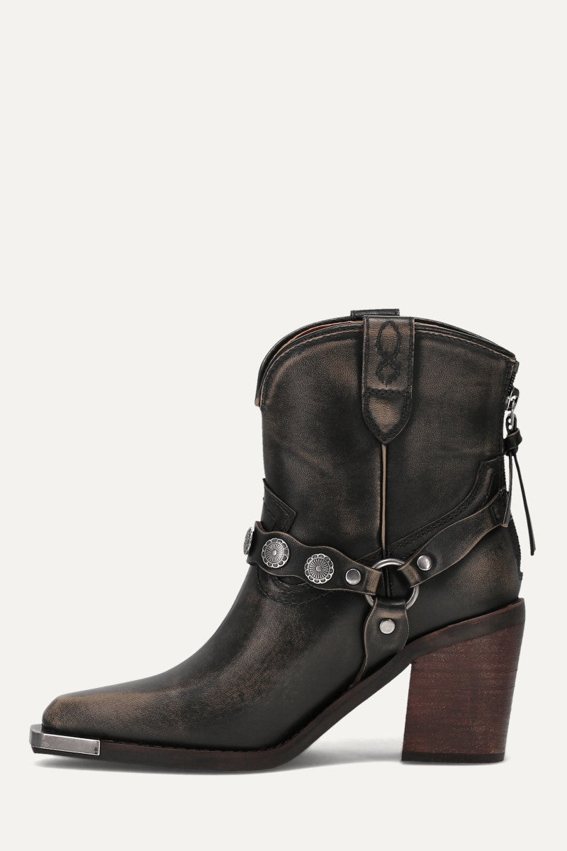 Ashlyn Mini Concho - Black Brush Off - Inside