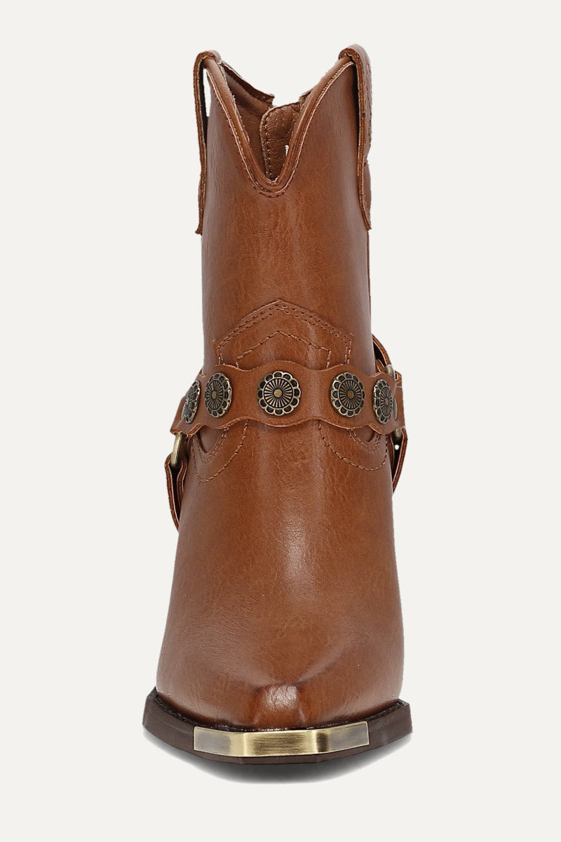 Ashlyn Mini Concho - Saddle - Front