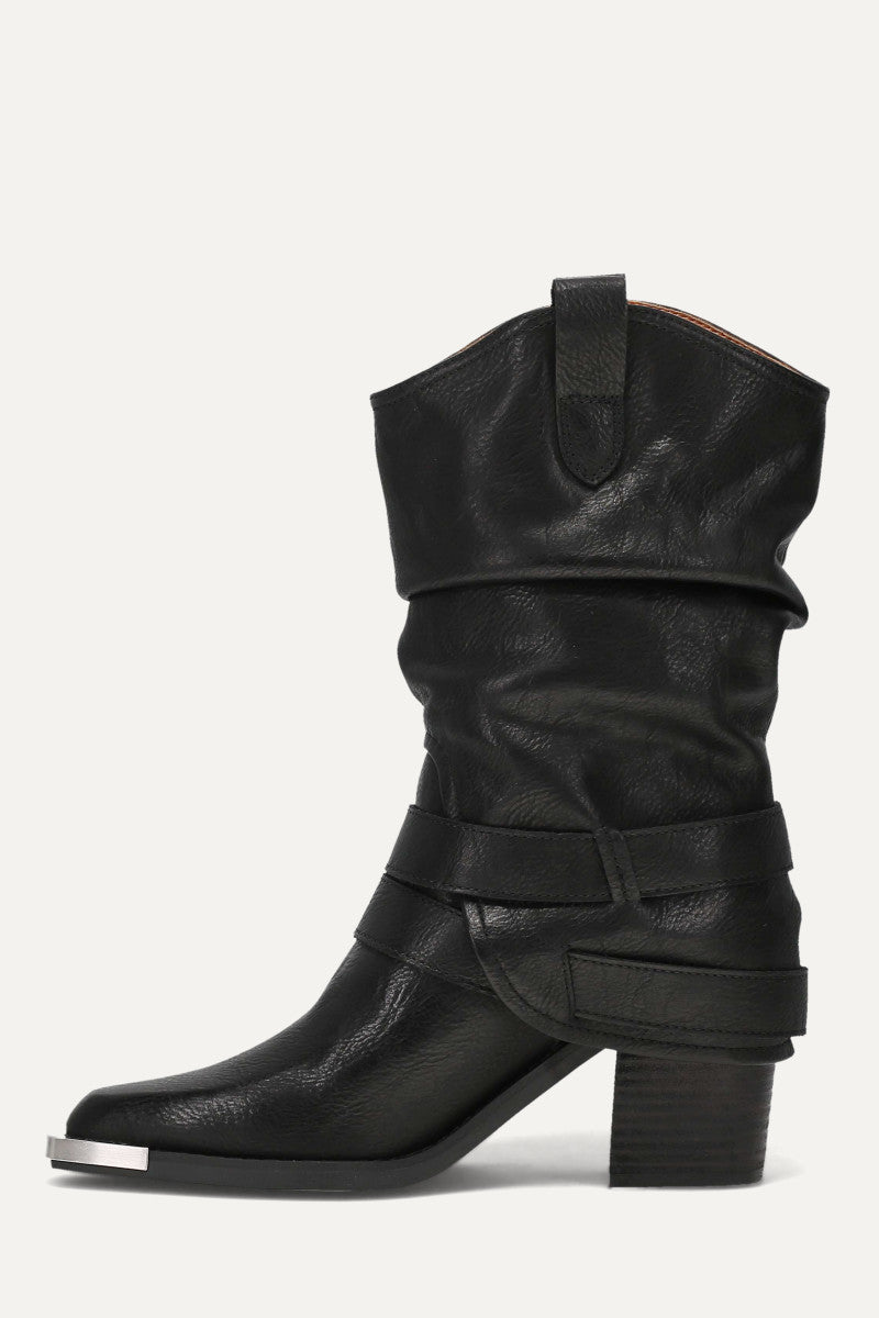 Ashlyn Spat Boot - Black - Inside