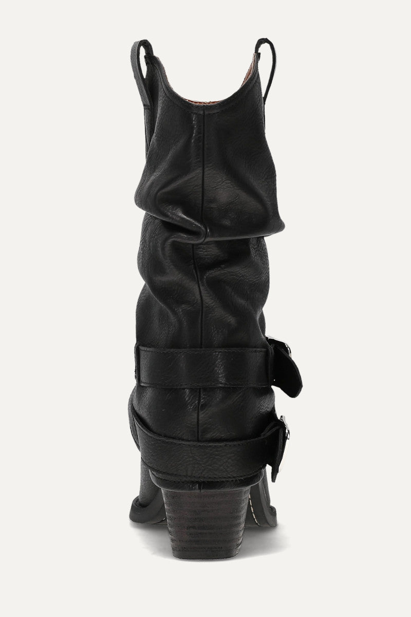 Ashlyn Spat Boot - Black - Back