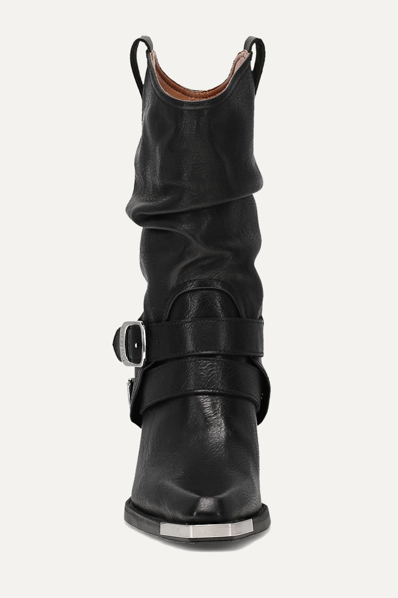 Ashlyn Spat Boot - Black - Front