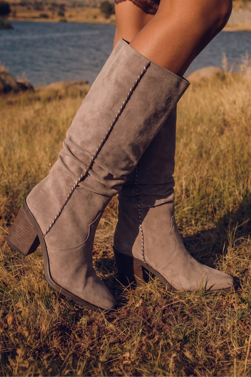 Ashlyn Whipstitch - Dark Taupe/Walnut - Outside