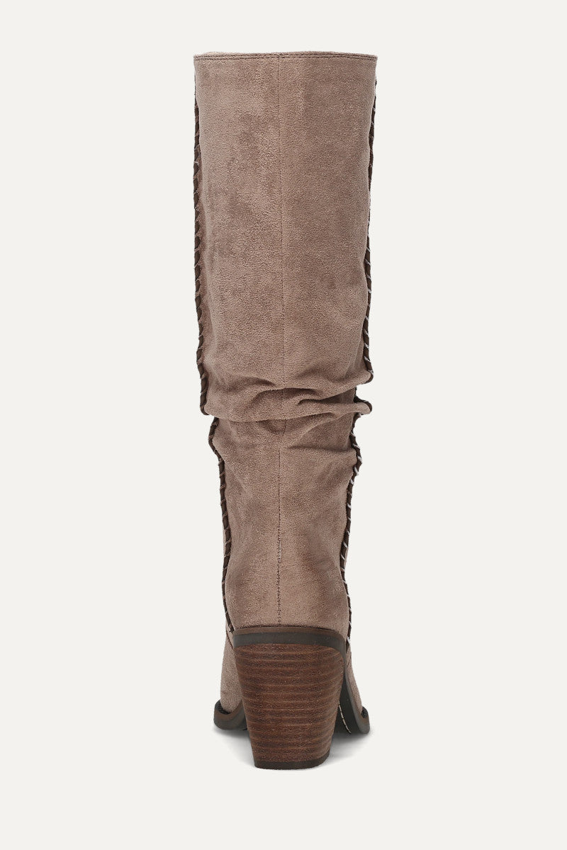Ashlyn Whipstitch - Dark Taupe/Walnut - Back