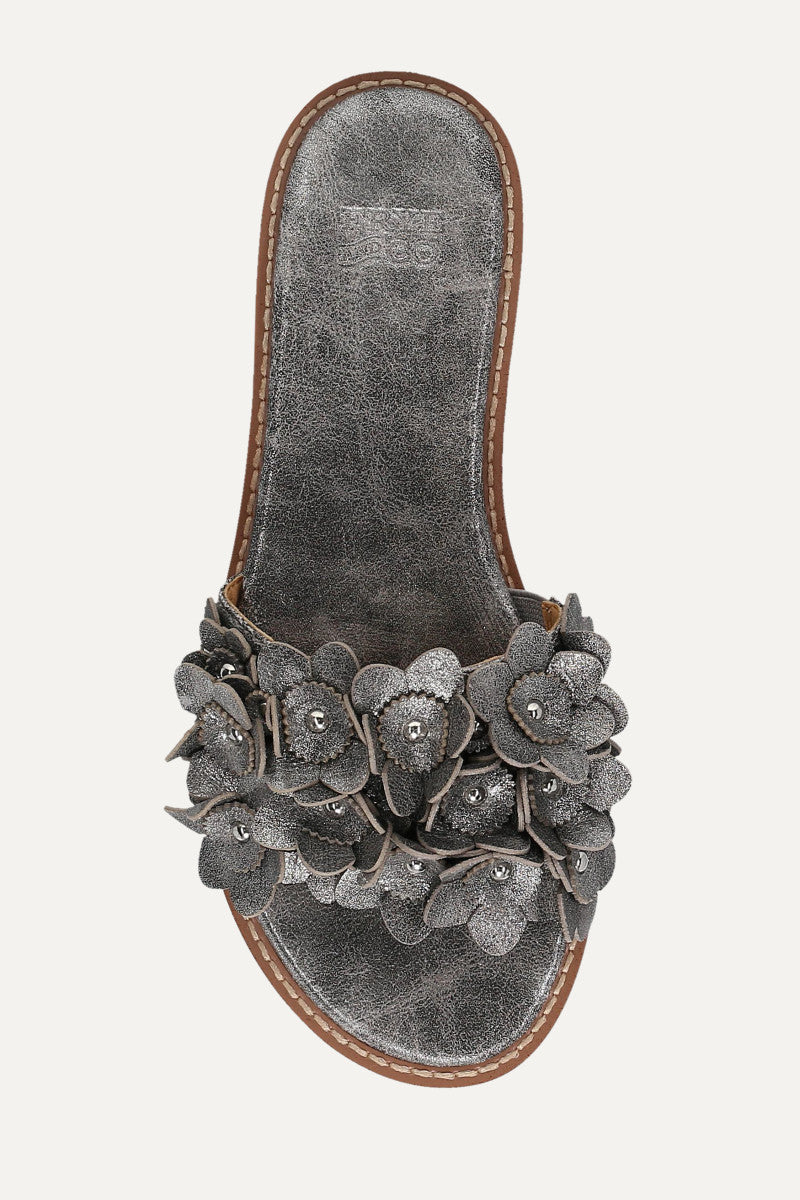 Bucky Flower Slide - Antique Silver - Top Down