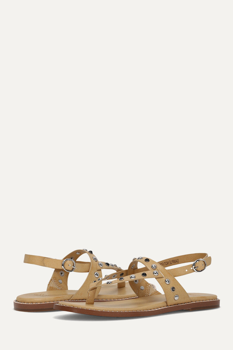 Bucky Studded Thong - Light Flax - Pair