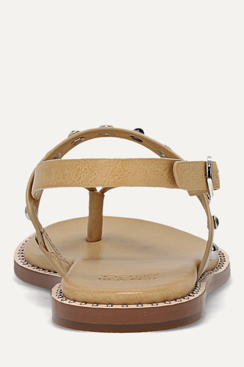 Bucky Studded Thong - Light Flax - Back