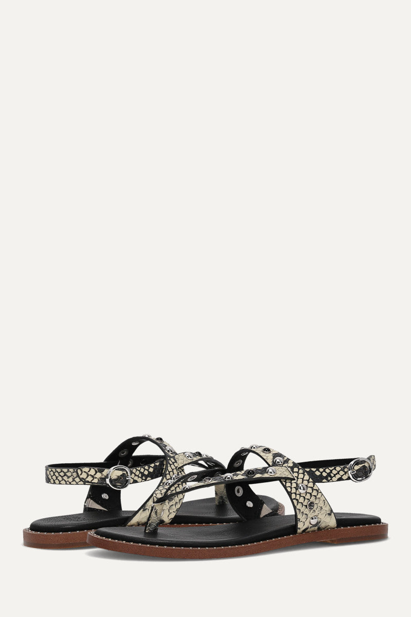 Bucky Studded Thong - Snake Emboss - Pair