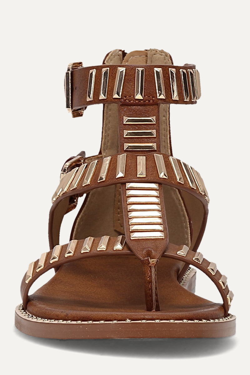 Bucky T-Strap - Caramel - Front