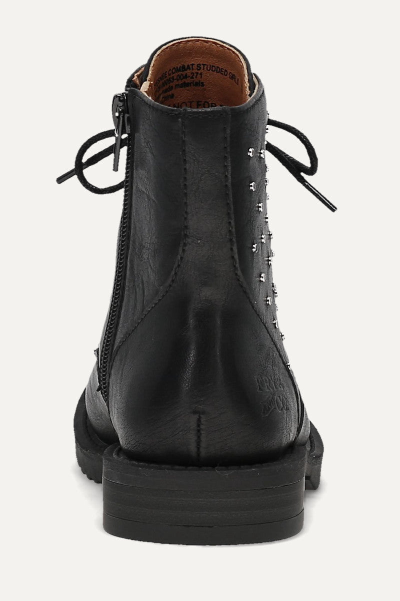 Chesnee Combat Studded Girls - Black - Back