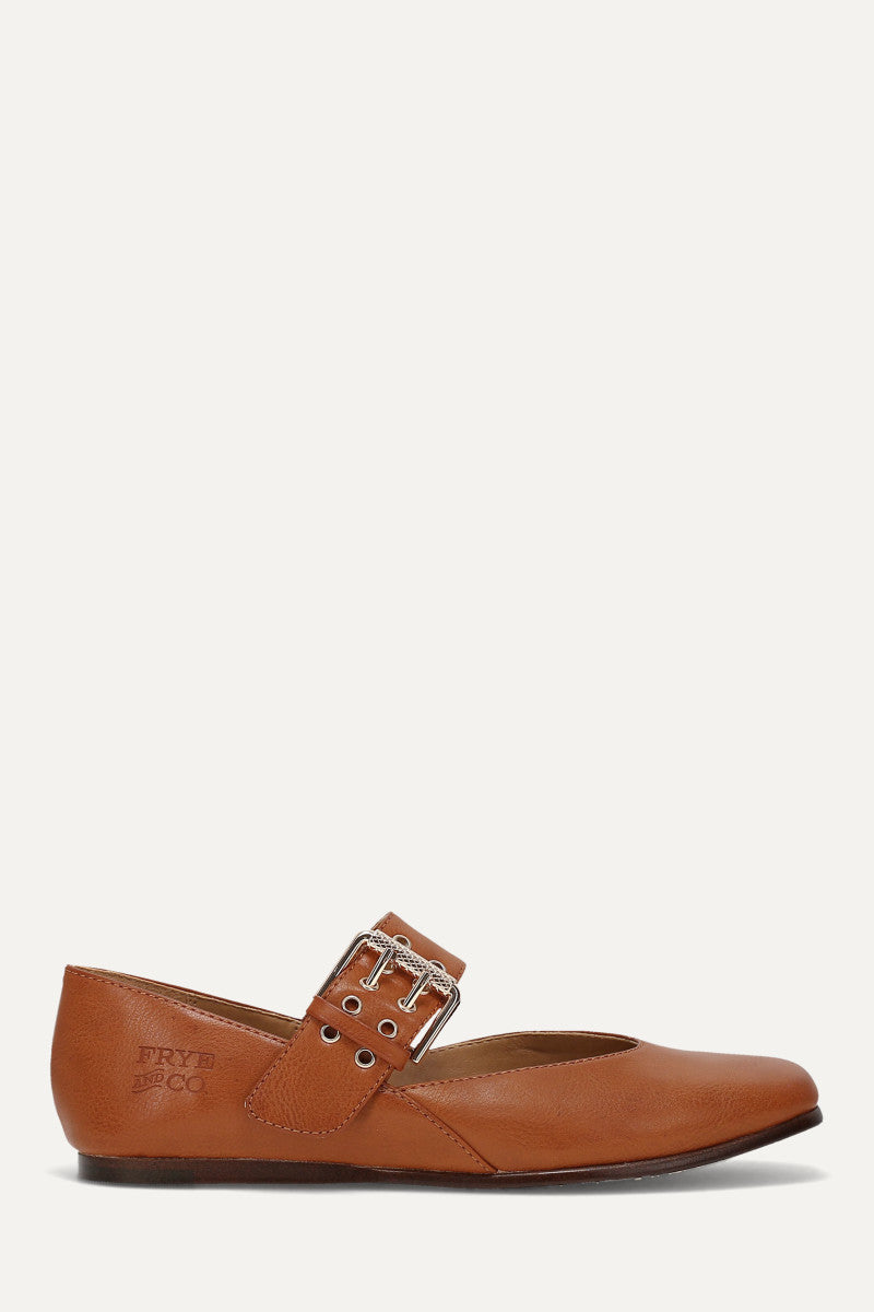 Elvie Double Prong Mary Jane - Saddle - Outside