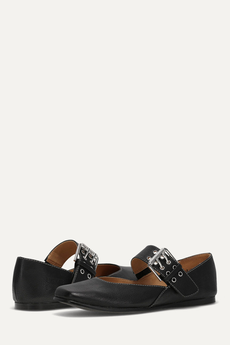 Elvie Double Prong Mary Jane - Black - Pair