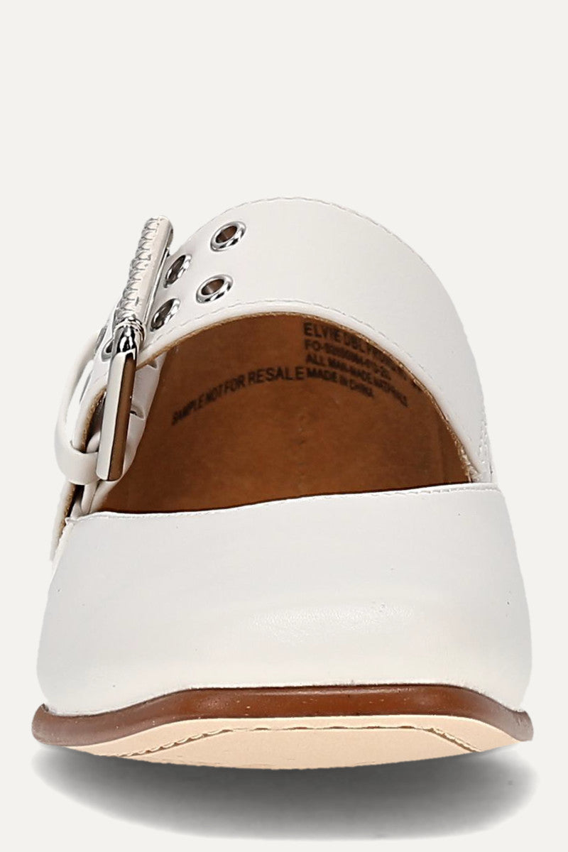 Elvie Double Prong Mary Jane - White - Front