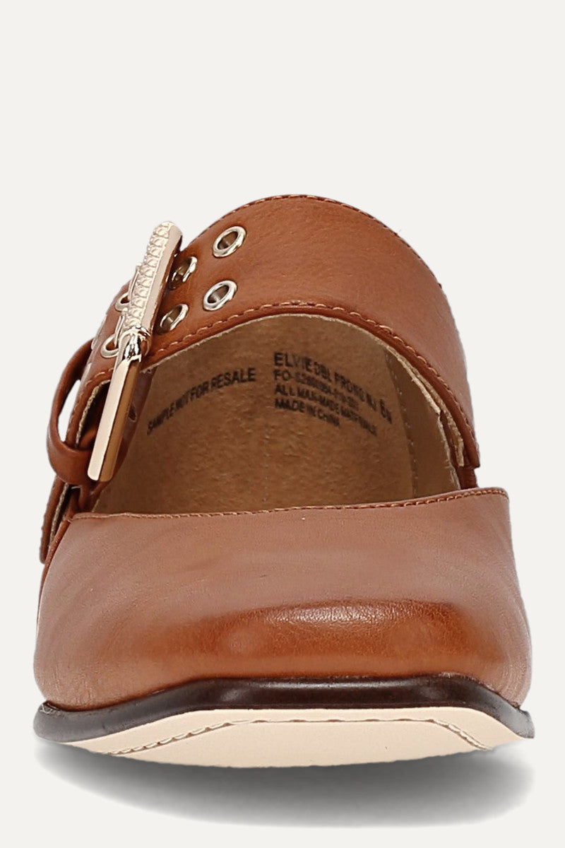 Elvie Double Prong Mary Jane - Saddle - Front