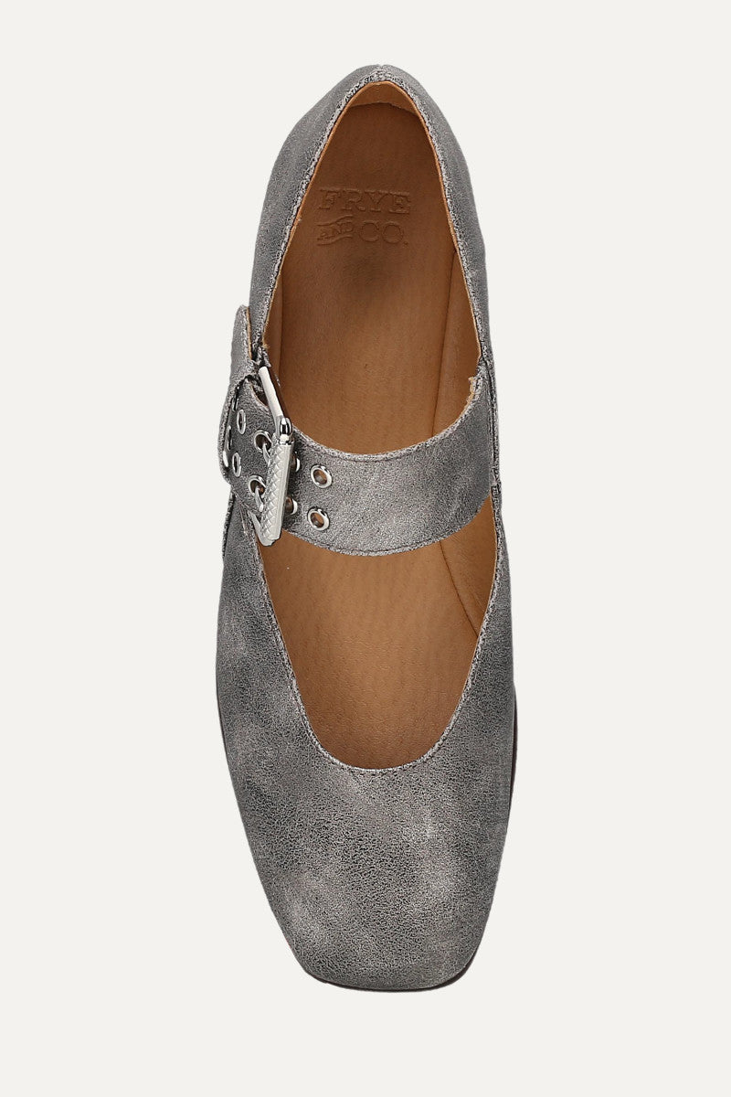 Elvie Double Prong Mary Jane - Antique Silver - Top Down