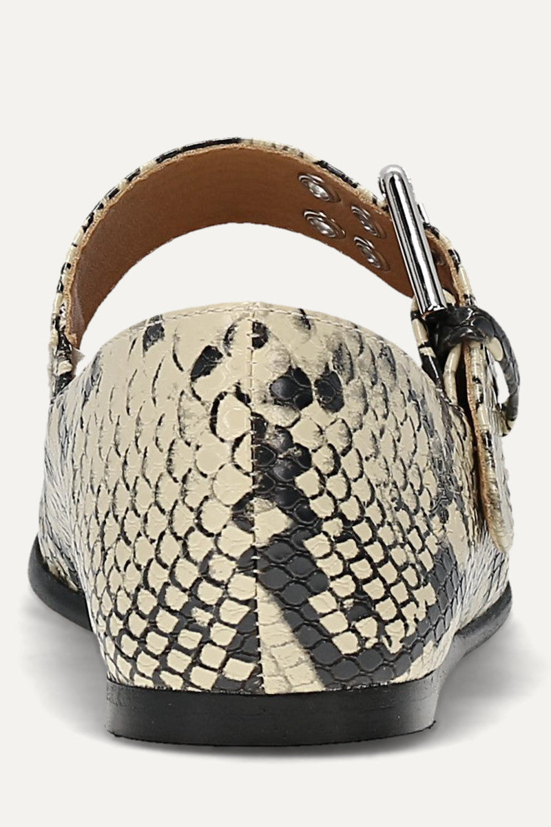 Elvie Double Prong Mary Jane - Snake Emboss - Back