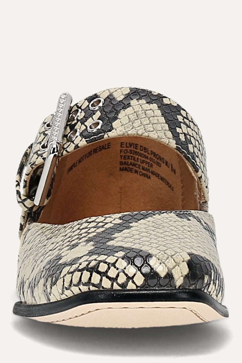 Elvie Double Prong Mary Jane - Snake Emboss - Front