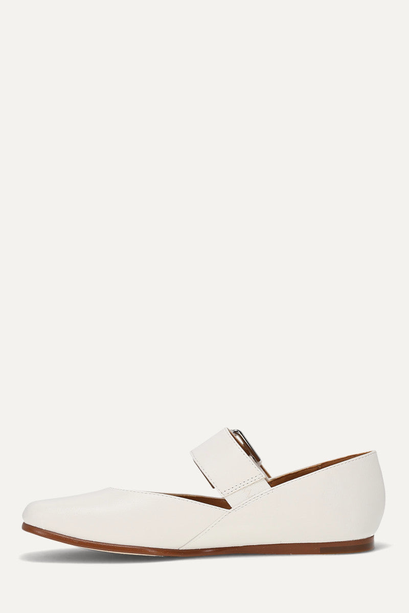 Elvie Double Prong Mary Jane - White - Inside