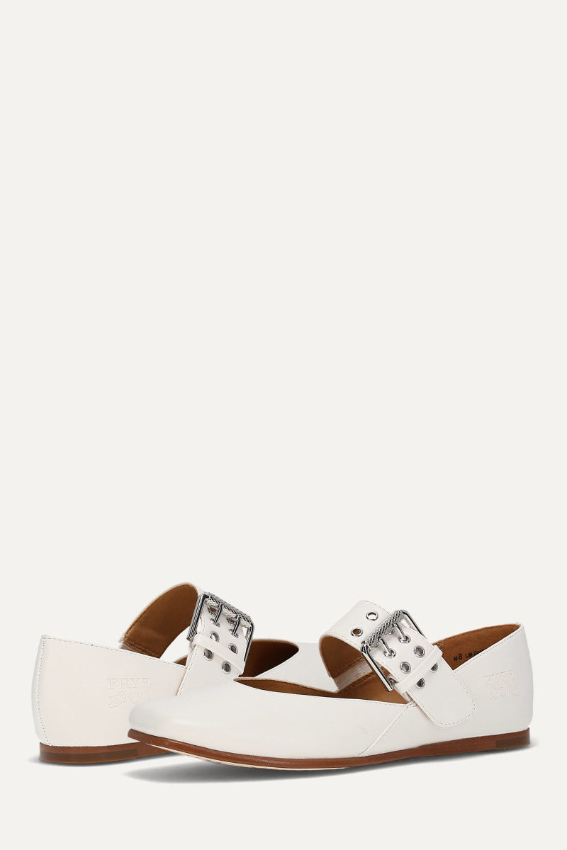 Elvie Double Prong Mary Jane - White - Pair