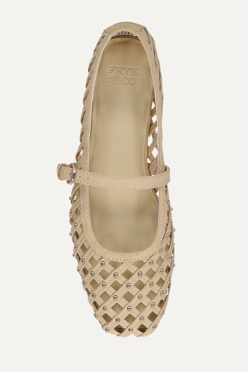 Elvie Woven Mary Jane - Butter - Top Down