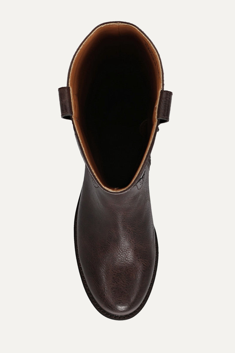 Foster Button - Dark Brown - Top Down
