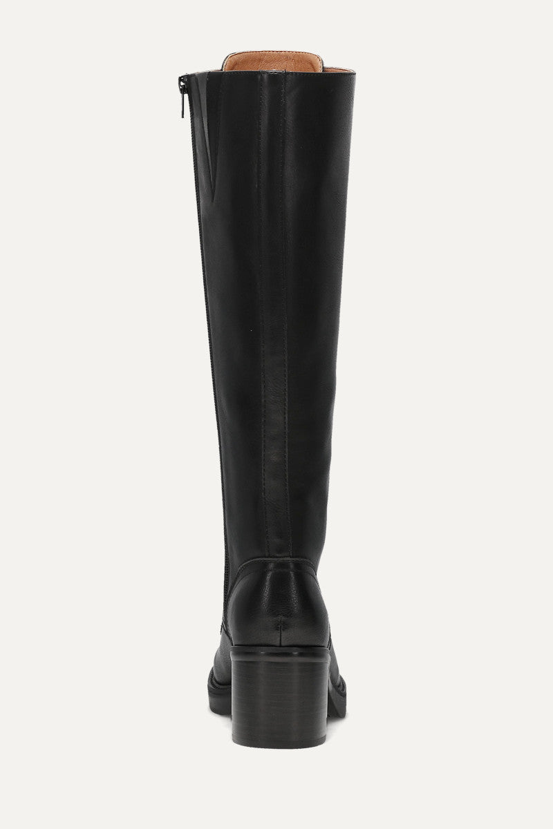 Fynn Knee High Lace Up - Black - Back