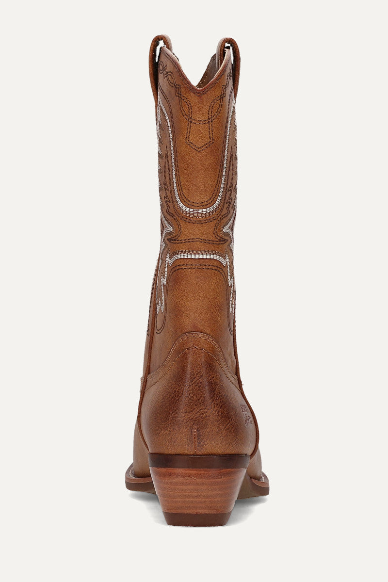 Irlene Short Deco Stitch - Caramel - Back