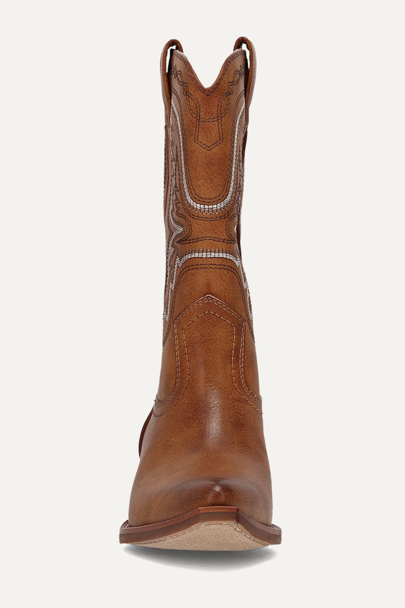 Irlene Short Deco Stitch - Caramel - Front