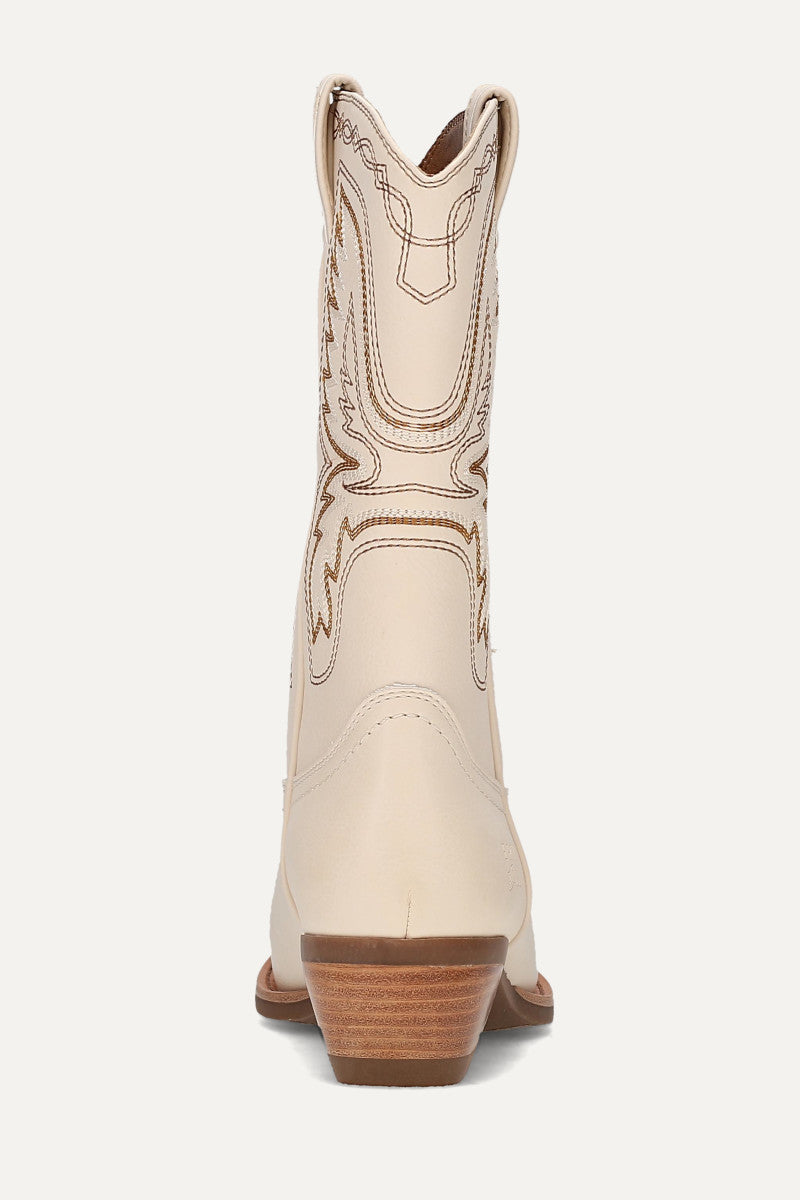 Irlene Short Deco Stitch - Off White - Back