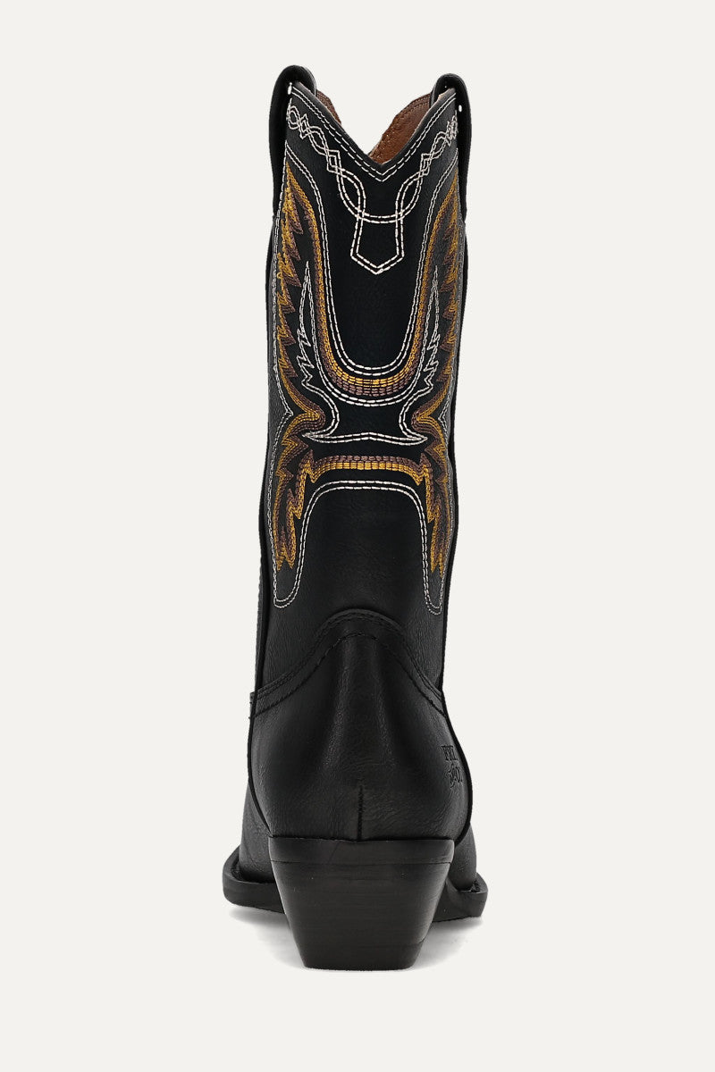 Irlene Short Deco Stitch - Black - Back