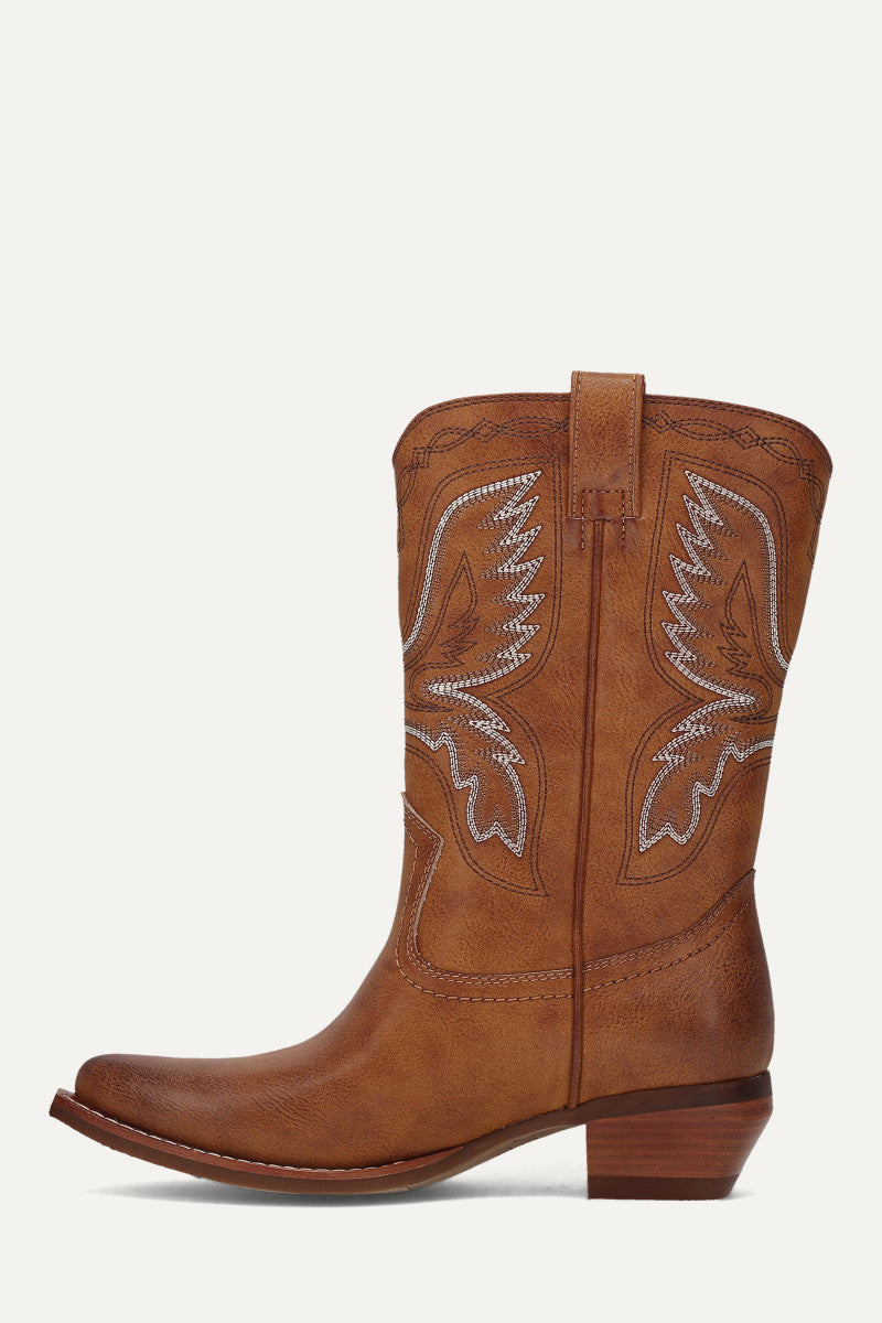 Irlene Short Deco Stitch - Caramel - Inside