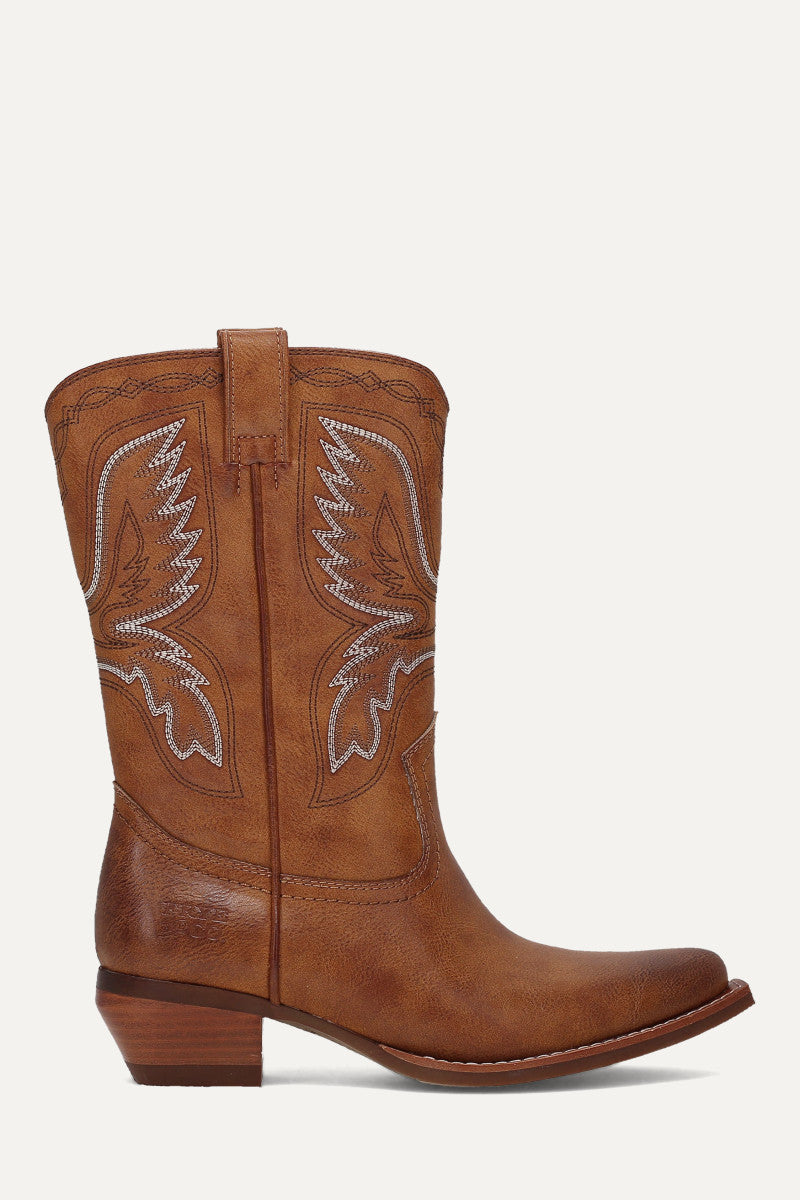 Irlene Short Deco Stitch - Caramel - Outside