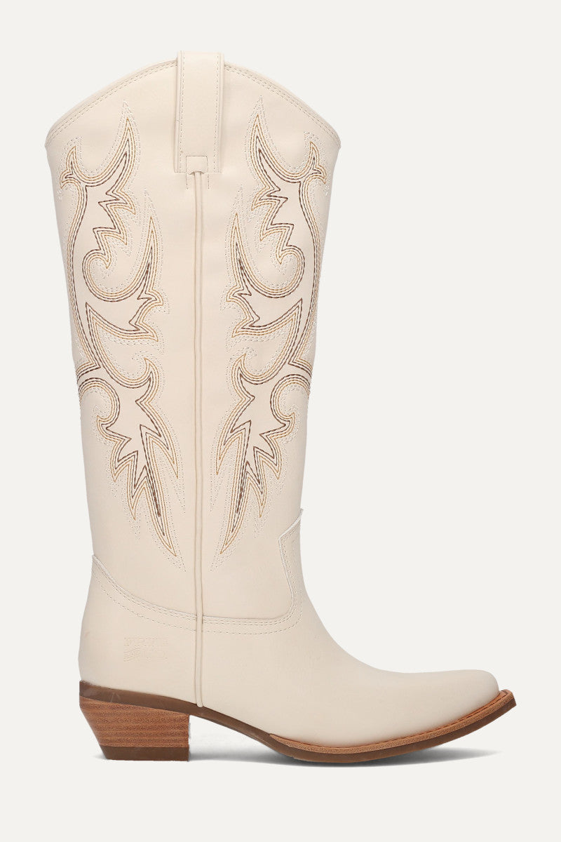 Irlene Tall Deco Stitch - Off White - Outside