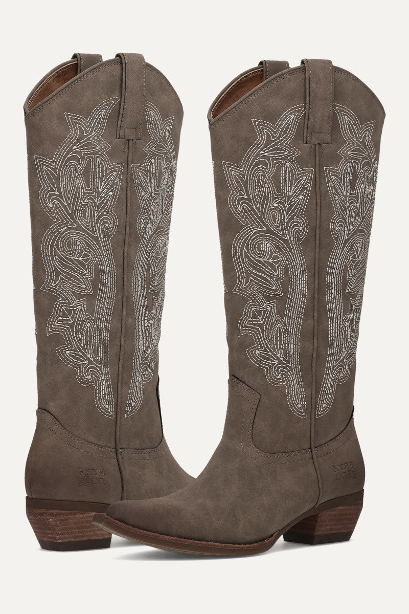 Irlene Tall Deco Stitch - Taupe - Pair