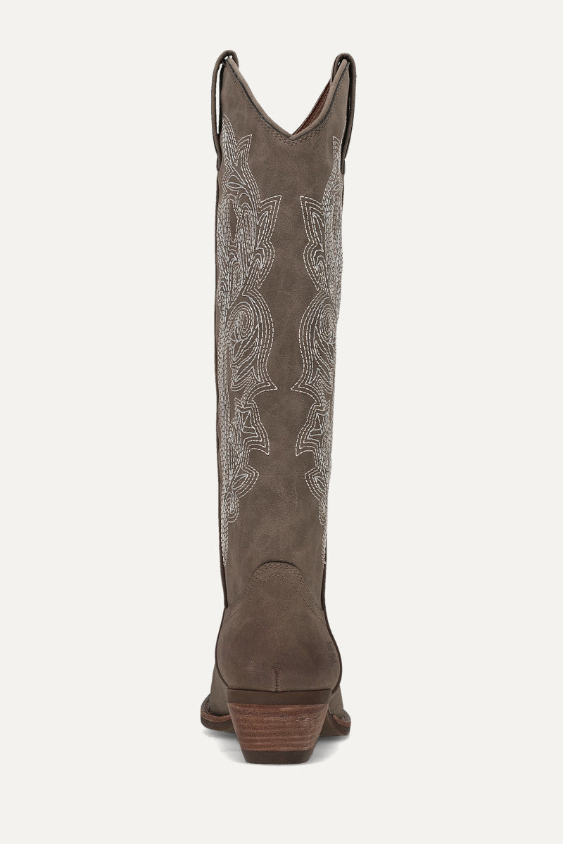 Irlene Tall Deco Stitch - Taupe - Back