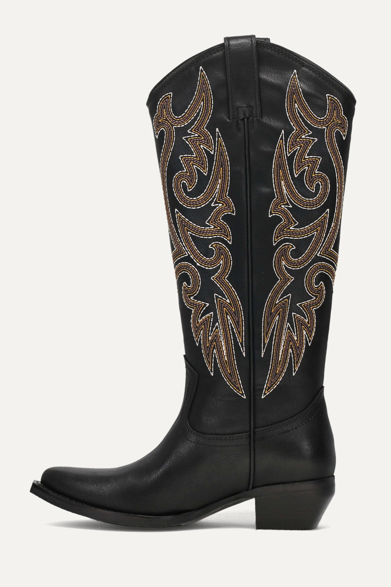 Irlene Tall Deco Stitch - Black - Inside