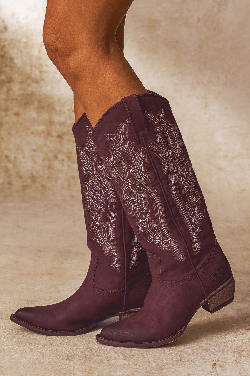 Irlene Tall Deco Stitch - Mulberry - Outside